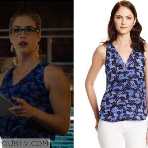 ASO Felicity Smoak | Rebecca Taylor Summer Storm Silk Tank V Neck